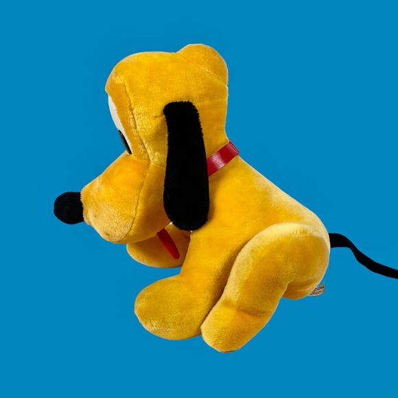 Vintage Pluto Plush Disneyland Sitting Stuffed Animal 14 in Toy Dog Red Collar - Picture 5 of 11